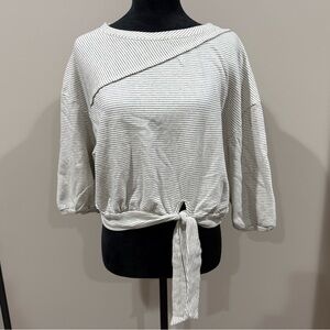 Anthropologie 9-H15 Postmark Striped Tie Front Sweatshirt